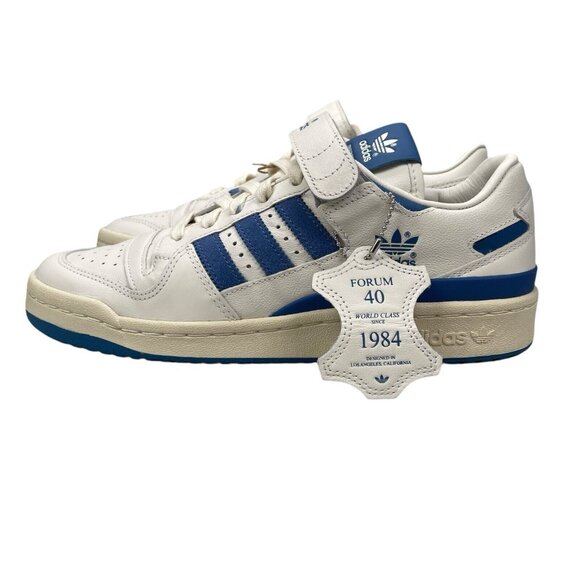 Adidas Forum 84 Low Goat Skin Leather White Royal Shoes JI4658 Mens Size 9-12 - Picture 3 of 9